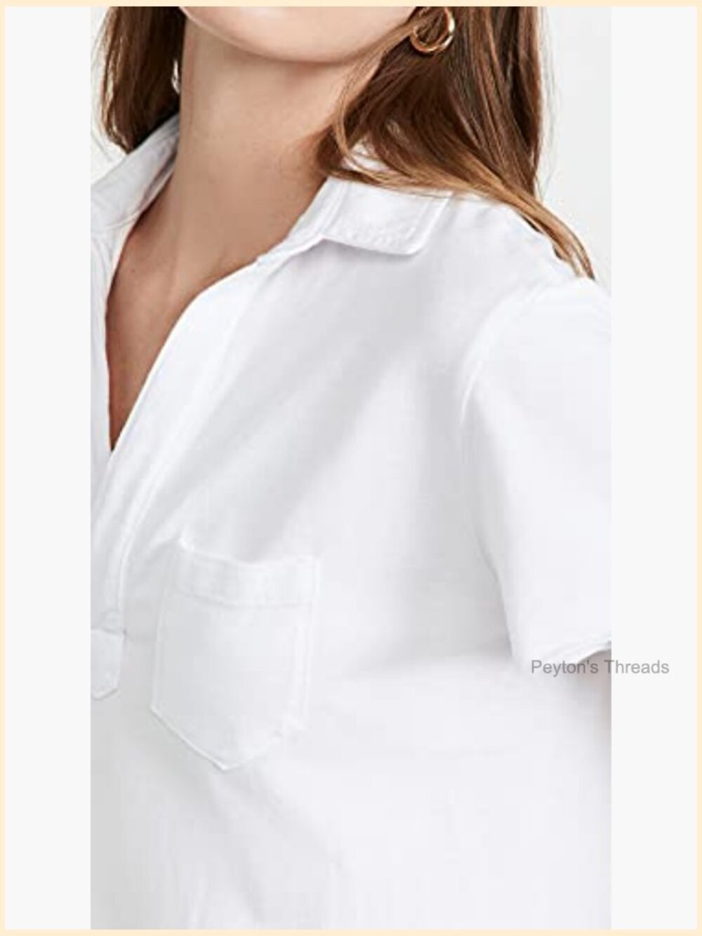 Short Sleeve Johnny Collar Polo Dress Sheath Silhouette Pullover - Picture 6 of 6